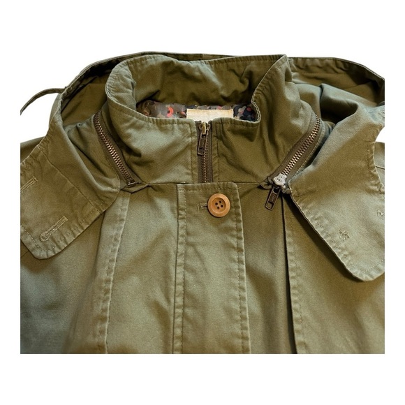 Numph Trench Style Jacket Hooded Button Front Cinched Waist - Size UK 8 / Small - Picture 10 of 16